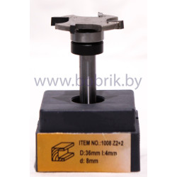 Концевая фреза Глобус 1008 Z2x2 D36 h8 d8