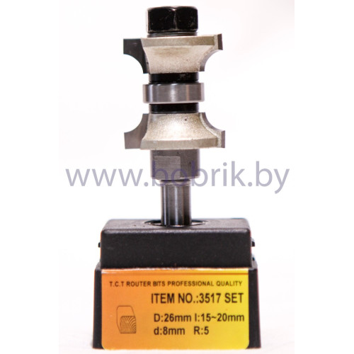 Концевая фреза Глобус 3517 set D22 h15-70 d8 r3