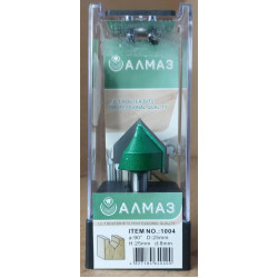 1004. Фреза пазовая галтельная V-form Алмаз D25 H25 90° d8 1004. Фреза пазовая галтельная V-form Алмаз D25 H25 90° d8